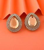 Gold color stud kundan earrings
