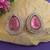 Pink color stud kundan earrings