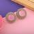 Pink color stud kundan earrings