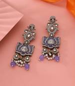 Light purple color kundan earrings