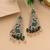 Green color kundan earrings