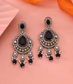 Black color kundan earrings
