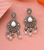 White color kundan earrings