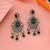 Green color kundan earrings