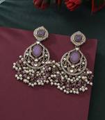 Light purple color kundan earrings