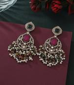 Multi color kundan earrings