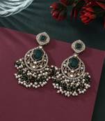 Green color kundan earrings