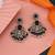 Black color kundan earrings