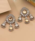 Gold color kundan earrings
