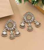 Light green color kundan earrings