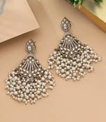 White color kundan earrings