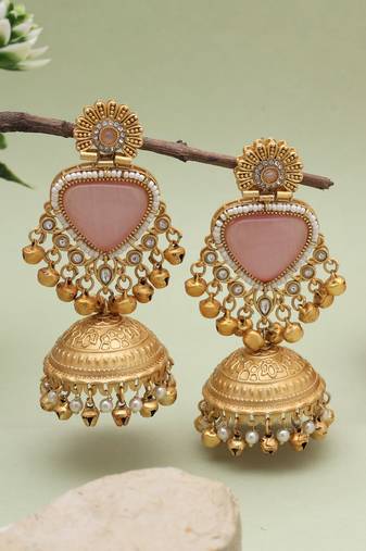 Pink color amrapali earrings
