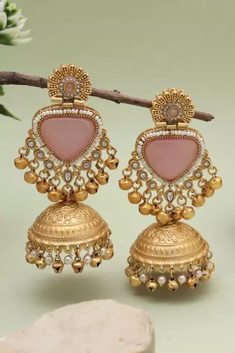 Pink color amrapali earrings