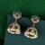 Appealing flower design green uncut kundan stone antique gold plated jhumki earring for women