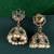 Appealing flower design green uncut kundan stone antique gold plated jhumki earring for women