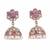 Attractive flower design pink uncut kundan stone antique gold plated jhumki earring for women