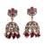 Beautiful flower design maroon uncut kundan stone antique gold plated jhumki earring for women