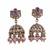 Brilliant flower design purple uncut kundan stone antique gold plated jhumki earring for women