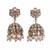Classy flower design brown uncut kundan stone antique gold plated jhumki earring for women and girls