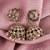 Classy flower design brown uncut kundan stone antique gold plated jhumki earring for women and girls