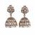 Delightful oval shape brown uncut kundan stone antique gold plated jhumki earring for women