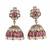 Elegant oval shape pink uncut kundan stone antique gold plated jhumki earring for women and girls