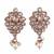 Flower design brown uncut kundan stone mother of pearl antique gold plated dangle earring for women