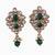 Flower design green uncut kundan stone mother of pearl antique gold plated dangle earring for women