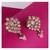 Flower design pink uncut kundan stone mother of pearl antique gold plated dangle earring for women