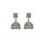 Beautiful pear and flower shape grey uncut kundan stone silver plated jhumki earring for women