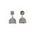 Beautiful pear and flower shape grey uncut kundan stone silver plated jhumki earring for women