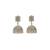 Brilliant pear and flower shape peach uncut kundan stone silver plated jhumki earring for women