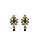 Lovely oval shape green uncut kundan stone antique gold plated jhumki earring for women and girls