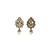 Luxurious oval shape white uncut kundan stone antique gold plated jhumki earring for women and girls