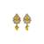 Marvellous oval shape yellow uncut kundan stone antique gold plated jhumki earring for women