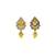 Marvellous oval shape yellow uncut kundan stone antique gold plated jhumki earring for women