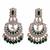 Pear chandelier shape mother of pearl green uncut kundan stone antique gold plated earring for women