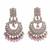 Pear chandelier shape mother of pearl pink uncut kundan stone antique gold plated earring for women