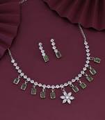 Pista green color stone necklace set