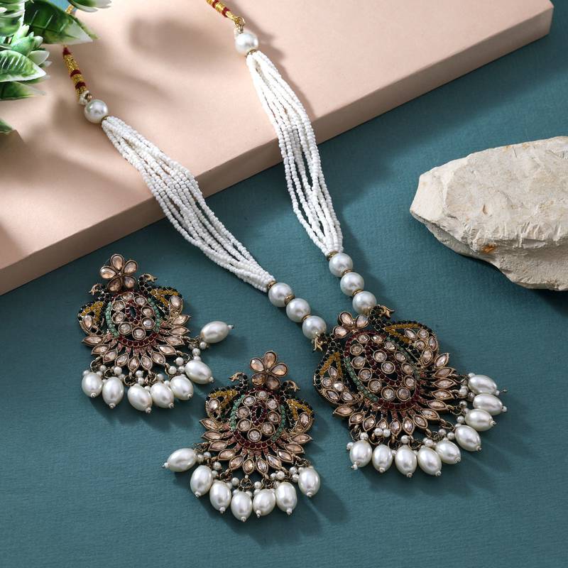 Multi color kundan necklace set