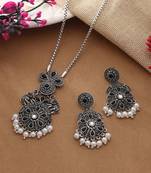 Black color oxidised necklace set