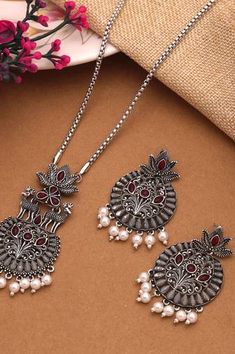 Rani color oxidised necklace set