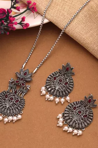 Rani color oxidised necklace set