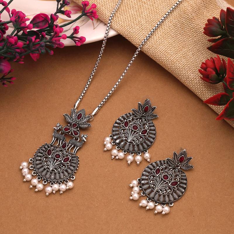 Rani color oxidised necklace set