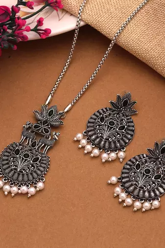 Black color oxidised necklace set