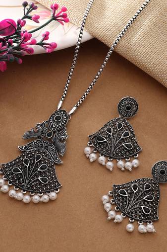 Black color oxidised necklace set