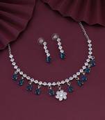 Turquoise blue color stone necklace set