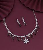 Brown color stone necklace set