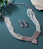 White color stone necklace set