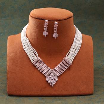 White color stone necklace set 2